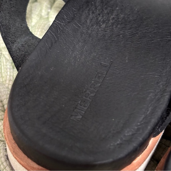 Merrell Juno Black Leather Toe Loop Slip On Wrap Sandals - Picture 8 of 9